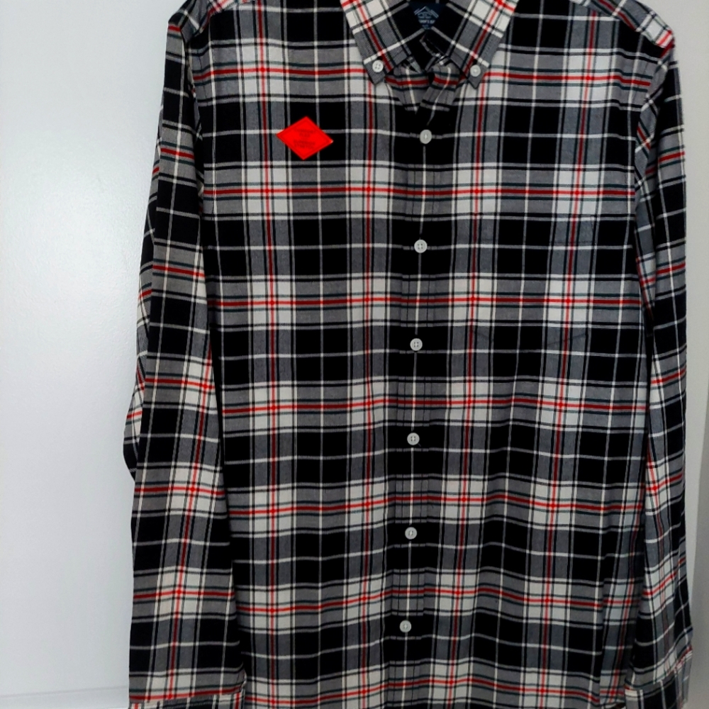 St. John Bay Long Sleeves Plaid Shirt for Men, Size Small